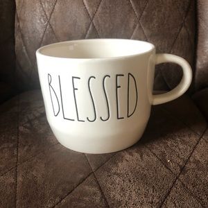 Rae Dunn white BLESSED mug